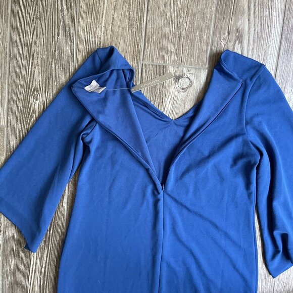 Chicos Dress‎ Blue Kimono Flounce Stretch Fairycore Goddess Flowing Tight Fitted - Picture 9 of 9